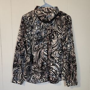 Stylish Chico's Additions Abstract Swirl Blouse Sz 2